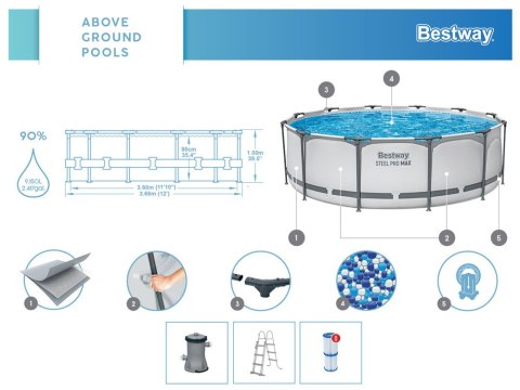 Bestway Bestway Basen STELAŻOWY 366x100cm 10w1 56418