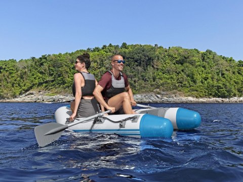 Bestway Bestway Dmuchany ponton CASPIAN 230x130x33cm - zestaw wiosła + pompka 65046