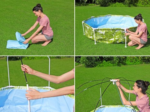 Bestway Bestway basen stelażowy z daszkiem 244x51 cm 56432