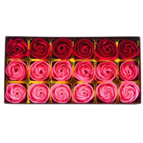 LEAN Flower Box Wieczne Pachnące Róże Kwiaty w Pudełku Różowe Czerwone 18 szt.