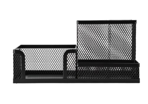 LEAN Pojemnik Organizer Na Przybory Biurowe Metalowy Czarny