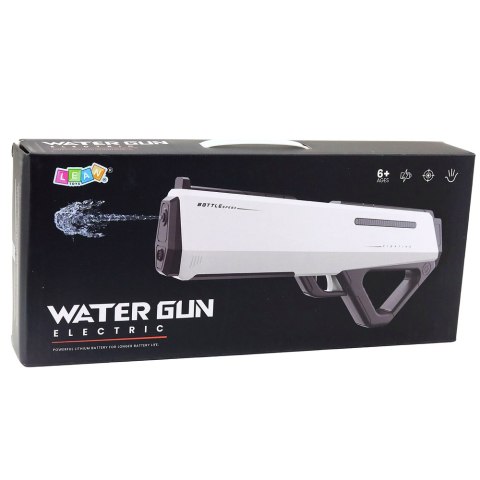 LEAN Toys Elektryczny Pistolet Karabin Broń Na Wodę Biały Zasięg 12m 400ml