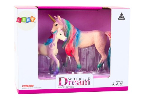 LEAN Toys Figurki Kolekcjonerskie Jednorożec z Małym Fioletowy 2 El