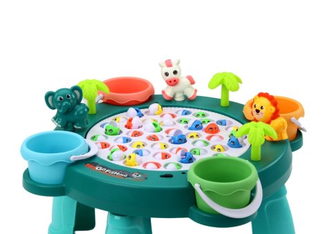 LEAN Toys Gra Zręcznościowa Łowienie Rybek Stoliczek Zielony