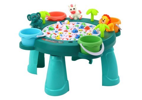 LEAN Toys Gra Zręcznościowa Łowienie Rybek Stoliczek Zielony