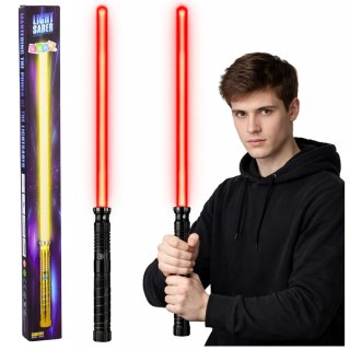 LEAN Toys Miecz Laserowy Świetlny LED Z Dźwiękami Metalowa Rękojeść 75 cm