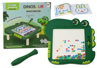 LEAN Toys Tablica Magnetyczna Edukacyjna Dinozaur Pad Układanka Zielona Koraliki