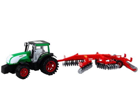 LEAN Toys Traktor Ciągnik Z Przyczepą Maszyna Rolnicza Wał Strunowy Kosiarka