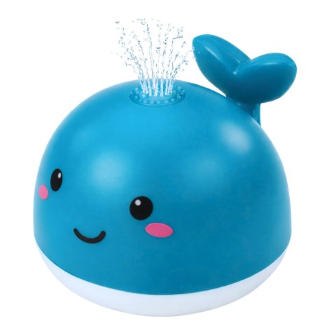 LEAN Toys Zabawka Do Kąpieli Pryskający Wieloryb Fontanna Świecący Niebieski