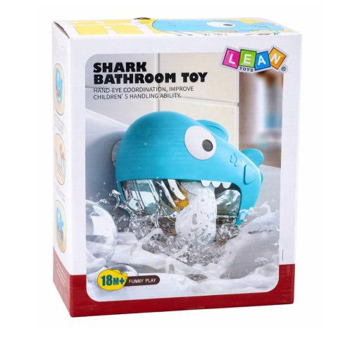 LEAN Toys Zabawka Do Kąpieli Rekin Maszyna Do Robienia Piany Niebieski