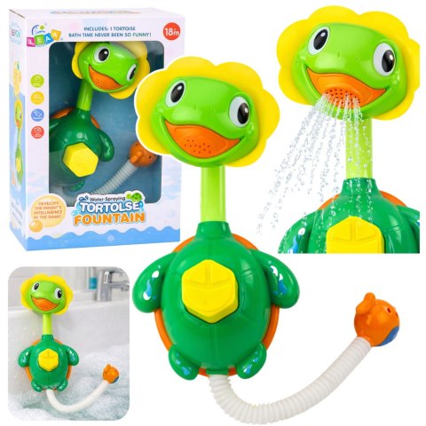 LEAN Toys Zabawka Do Kąpieli Żółw Z Rybką Fontanna Prysznic Przyssawki