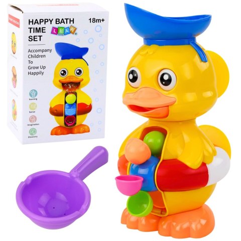 LEAN Toys Zabawka Interaktywna Do Kąpieli Kaczka Z Młynkiem Przyssawki Łyżeczka