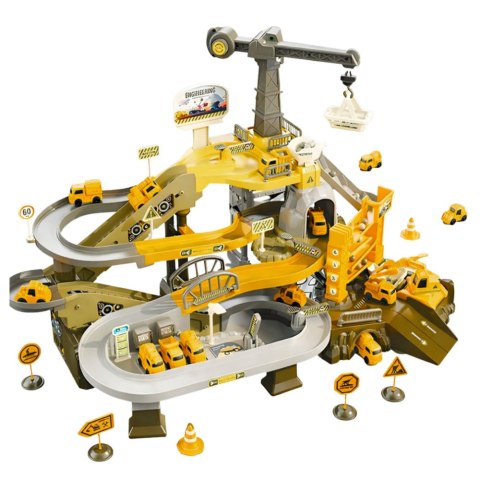 LEAN Toys Zestaw Interaktywny Parking Górniczy Tor Pojazdów Budowlanych Kopalnia