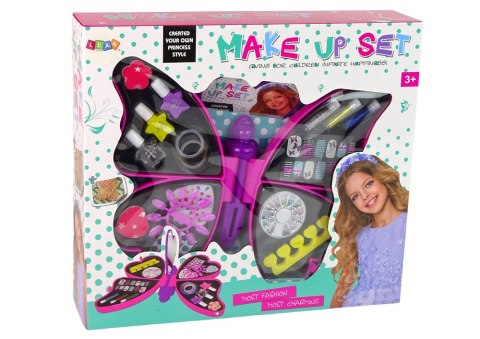 LEAN Toys Zestaw Piękności Do Malowania Paznokci Motyl Lakiery Brokaty Naklejki
