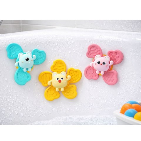 Marka niezdefiniowana Zestaw Fidget Spinnery Grzechotki Wirujące Przyssawki Kolorowe 3 szt.