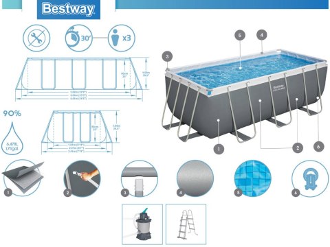 Bestway Bestway Basen STELAŻOWY 404x201x100cm 10w1 56442