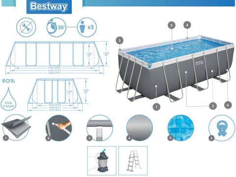 Bestway Bestway Basen stelażowy 412x201x122cm 10w1 56457