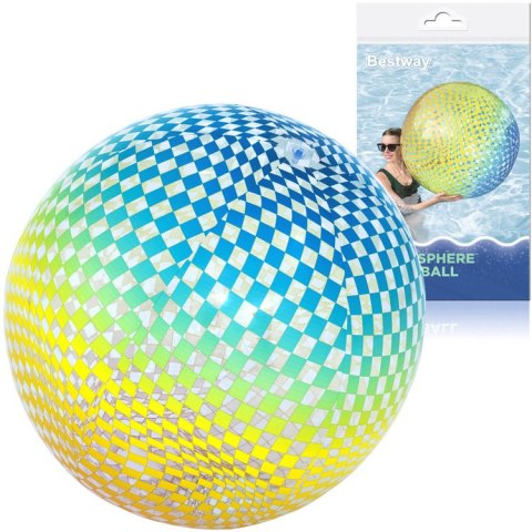 Bestway Bestway Dmuchana piłka plażowa KOLOROWE KWADRACIKI - duża 107cm 31152