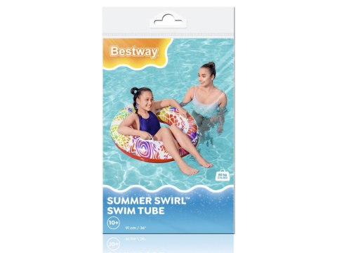 Bestway Bestway Dmuchane koło do pływania z uchwytami CZERWONE 91cm 36084