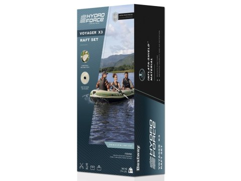 Bestway Bestway Dmuchany 3osob Ponton + wiosła 294 x 137cm Voyager X3 Raft 65164