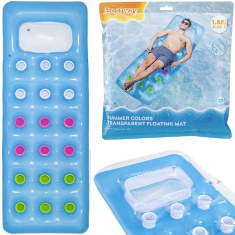 Bestway Bestway Dmuchany materac do pływania z okienkiem 1-osobowy 188x71cm 43040