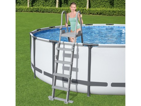 Bestway Bestway Drabinka do basenu 132cm - bezpieczna antypoślizgowa metalowa 58332
