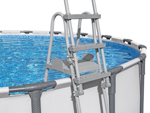 Bestway Bestway Drabinka do basenu 132cm - bezpieczna antypoślizgowa metalowa 58332