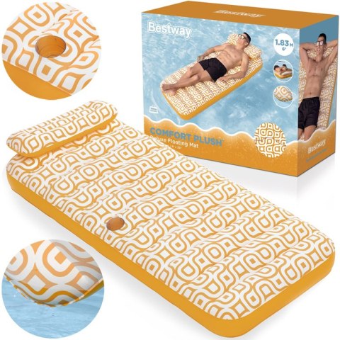 Bestway Bestway Materac plażowy Komfort Plus Deluxe 183x84cm oparcie + uchwyt 43836