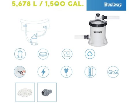 Bestway Bestway Pompa filtrująca do basenu 5678 l/h na kulki filtracyjne 58870