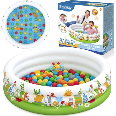 Bestway Bestway Suchy basen z kulkami KWIATOWY 102x25cm + 50 piłek i zabawki 52466