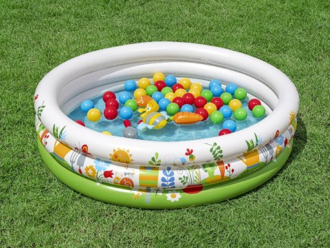Bestway Bestway Suchy basen z kulkami KWIATOWY 102x25cm + 50 piłek i zabawki 52466