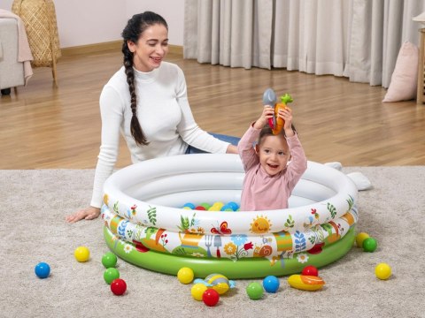 Bestway Bestway Suchy basen z kulkami KWIATOWY 102x25cm + 50 piłek i zabawki 52466