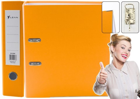 LEAN Segregator Na Dokumenty A4/75mm Okucie Mechanizm Dźwigniowy Żółty