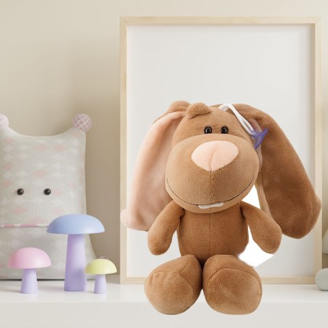 LEAN TOYS Pluszowa Maskotka Przytulanka Zajączek Z Przyssawką Brązowy 23 x 12 cm