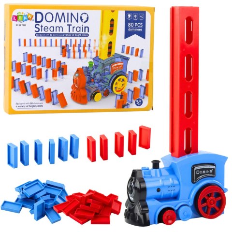 LEAN Toys Elektryczna Lokomotywa Na Baterie Klocki Domino Para Wodna 80el