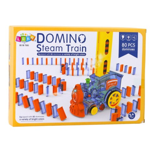 LEAN Toys Elektryczna Lokomotywa Na Baterie Klocki Domino Para Wodna 80el