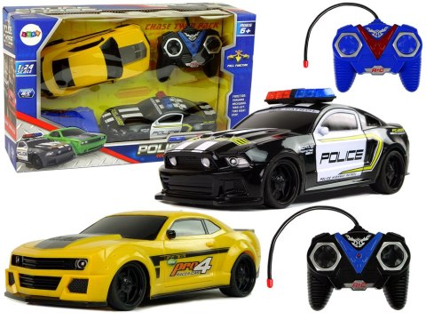 LEAN Toys Autka R/C Pościg Policyjny Patrol Żółte Auto Sportowe Piloty