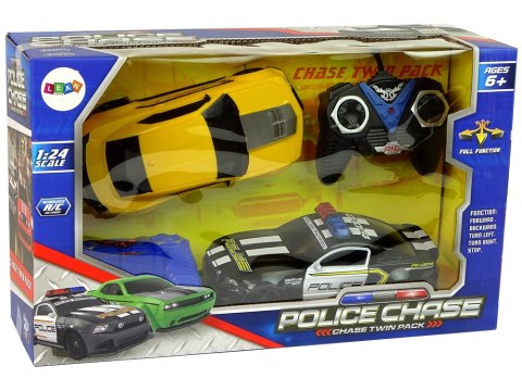 LEAN Toys Autka R/C Pościg Policyjny Patrol Żółte Auto Sportowe Piloty