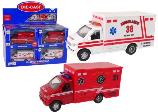 LEAN Toys Auto Pojazd Ratunkowy Ambulans Napęd Frykcyjny 2 Kolory