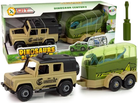 LEAN Toys Auto Terenowe Transporter Do Rozkręcania DIY Dinozaur