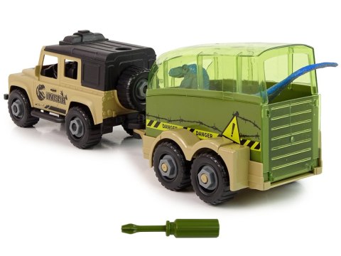 LEAN Toys Auto Terenowe Transporter Do Rozkręcania DIY Dinozaur
