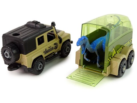 LEAN Toys Auto Terenowe Transporter Do Rozkręcania DIY Dinozaur