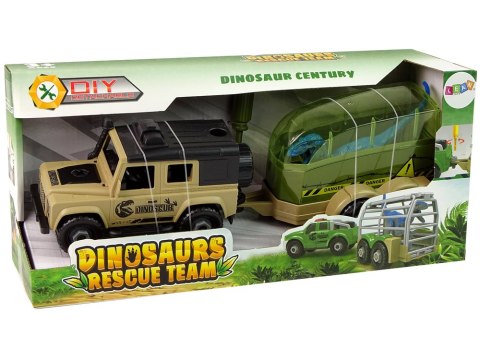 LEAN Toys Auto Terenowe Transporter Do Rozkręcania DIY Dinozaur
