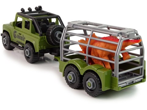 LEAN Toys Auto Terenowe Transporter Do Rozkręcania DIY Zielony Dinozaur