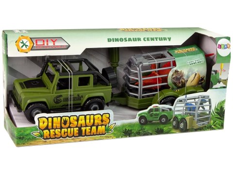 LEAN Toys Auto Terenowe Transporter Do Rozkręcania DIY Zielony Dinozaur