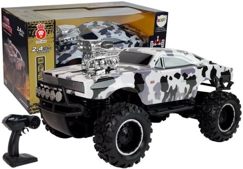 LEAN Toys Auto Terenowe Zdalnie Sterowane 2.4G 4x4 Biało-Czarne Moro