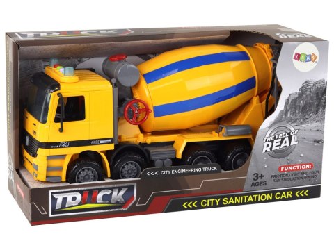 LEAN Toys Betoniarka Pomarańczowa Obrotowa Gruszka Dźwięk Światła Pojazd Budowlany