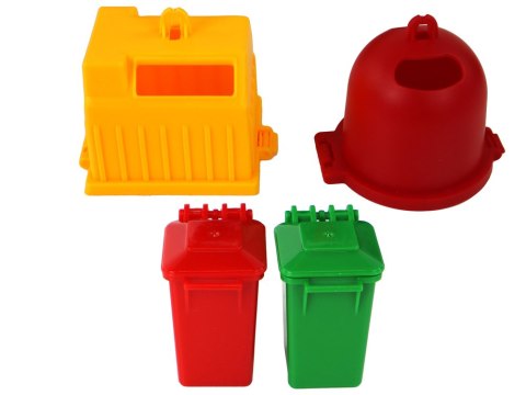 LEAN Toys Ciężarówka Śmieciarka Dźwig Przyczepa Napęd Frykcyjny Dźwięki Zielona 1:16