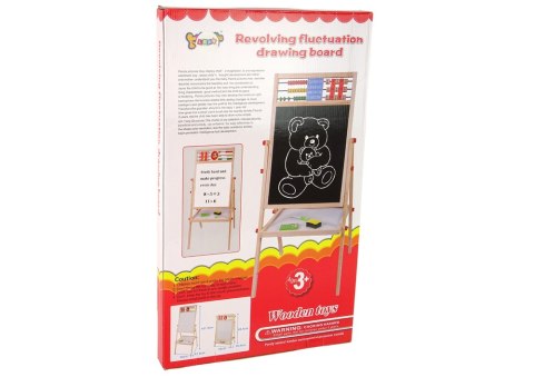 LEAN Toys Drewniana Tablica 2w1 Magnetyczna Kredowa + Liczydło Alfabet Tabliczka Mnożenia