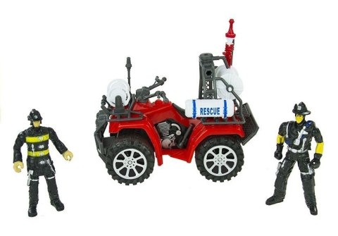 LEAN Toys Duży Zestaw Straż Pożarna Wóz Strażacki Figurki Quad Kask Dla Dziecka